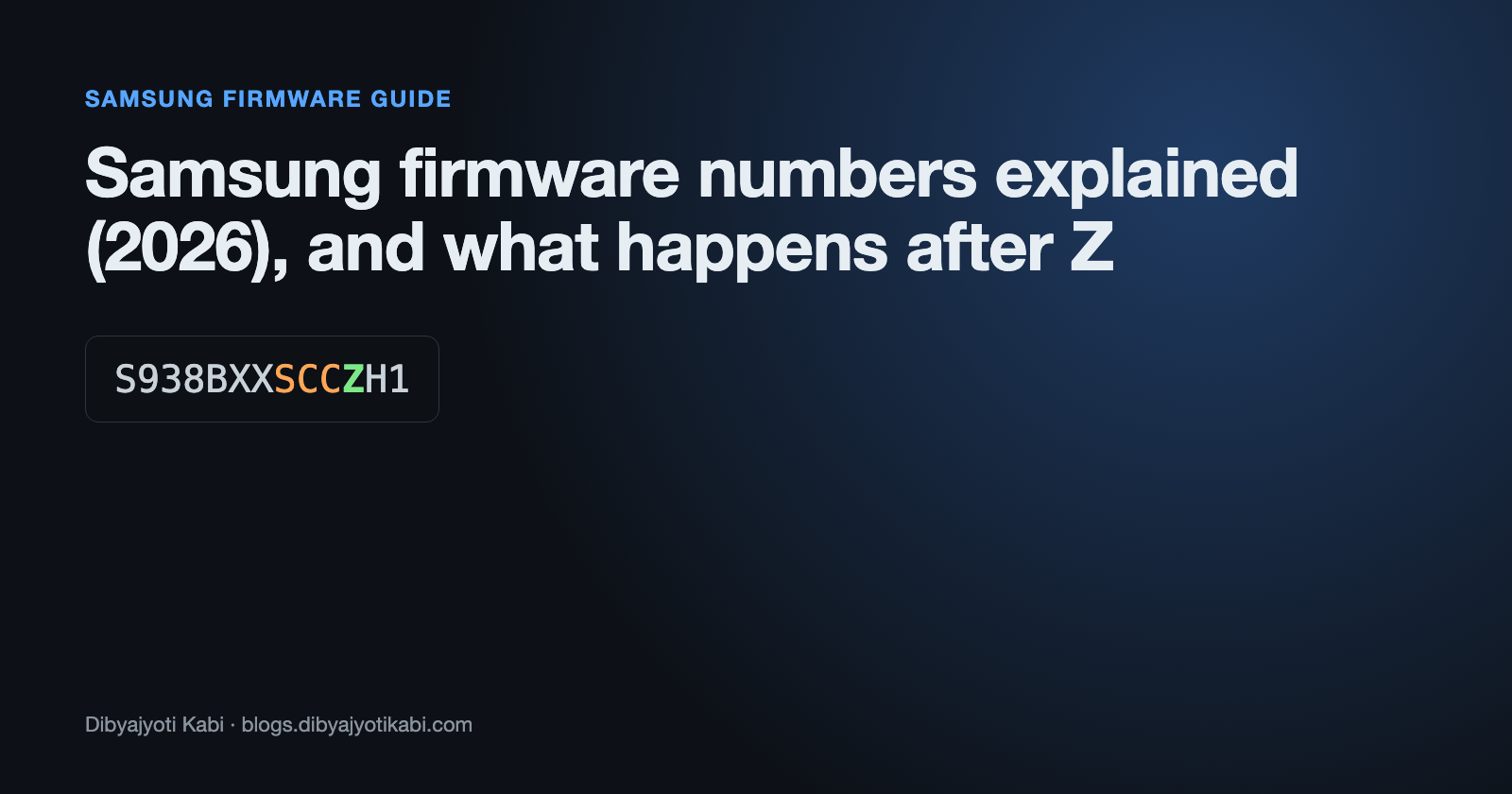 Samsung firmware numbers explained cover showing the build S938BXXSCCZH1